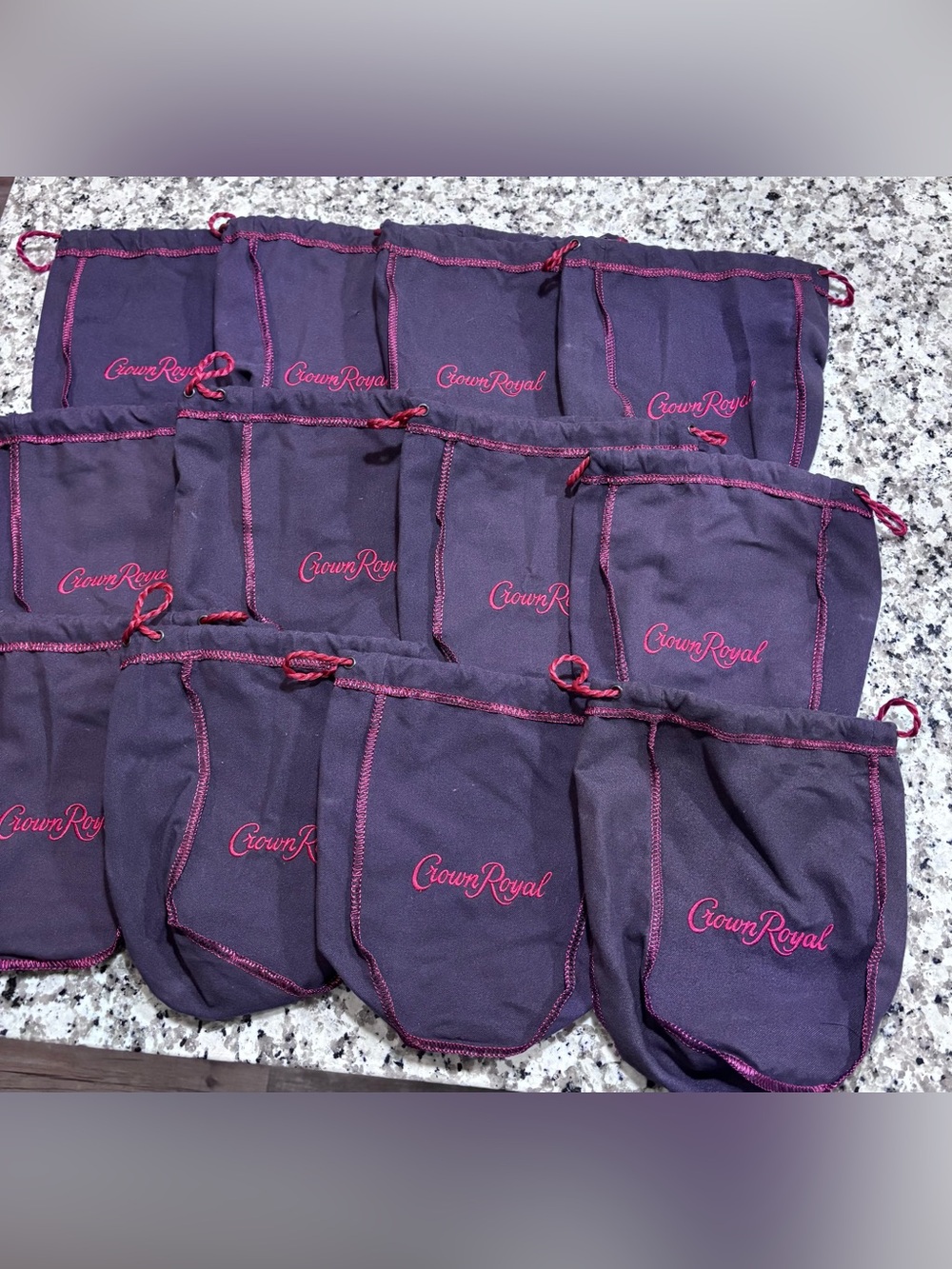 12 Crown Royal Blackberry Edition Sewn Drawstring Ba